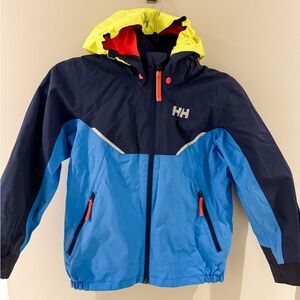 Helly Hansen Kids Raincoat (size 9) in Blue and Navy with rain pants (size 8)